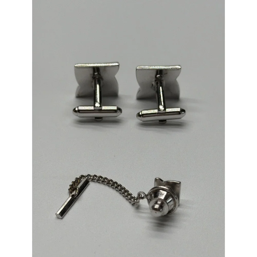 Mens Vintage Cufflinks Cuff Links Swank Silver Tone 3/4